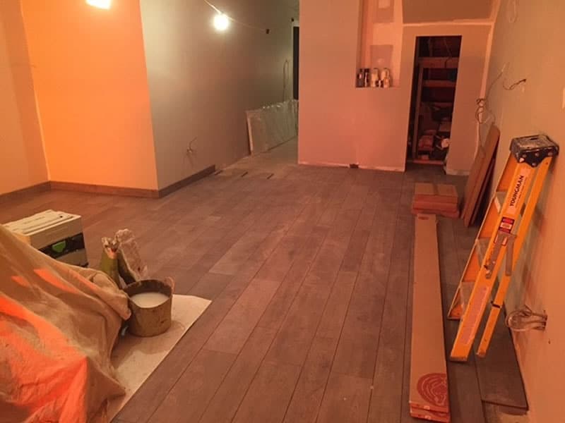 Hair salon floor nearly finished