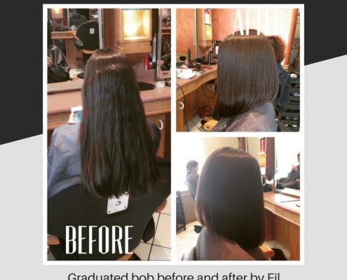 Graduated bob before and after by Fil
