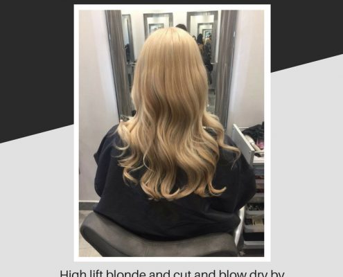 High lift blonde and cut and blow dry by Leanne