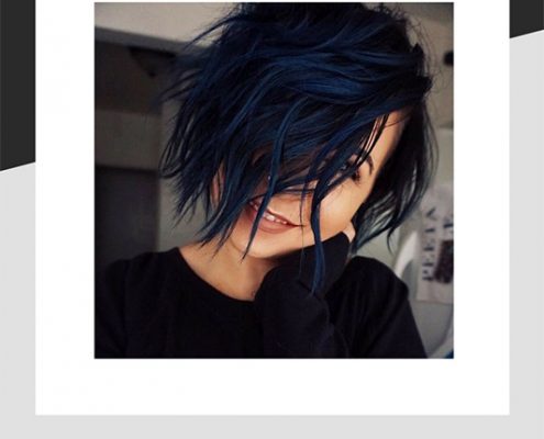 Black and blue hair colouring