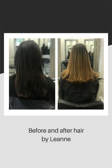 Before and after hair by Leanne