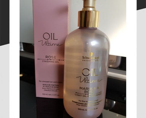 Rose oil shampoo and finishing oil hair products