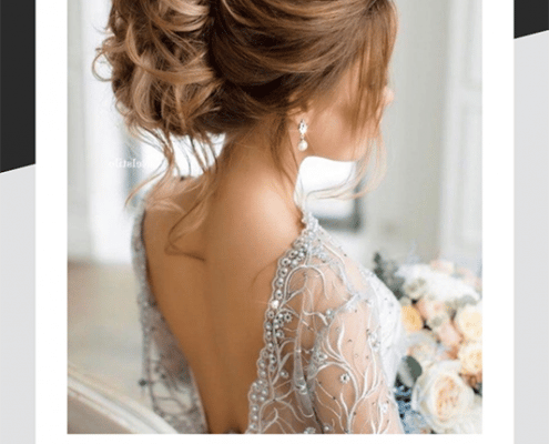 Beautifully styled wedding hair