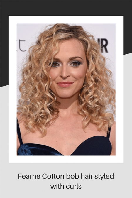 Fearne Cotton with bob hairstyle with curls