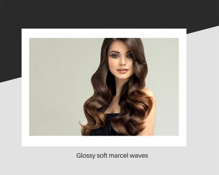 Glossy and soft marcel waves
