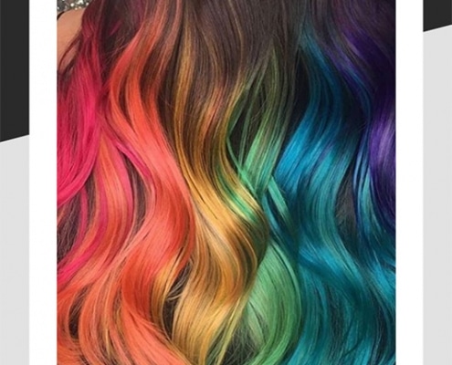 Rainbow hair colouring