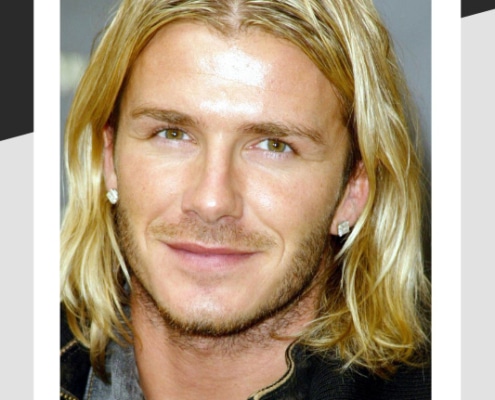 David Beckham with blonde hair