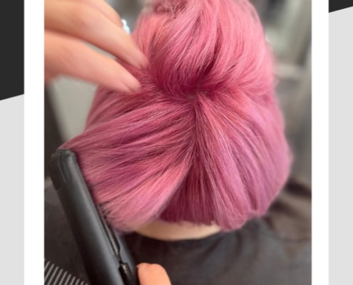 Blonde with pink hair colouring