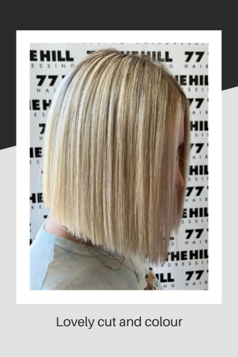 Lovely blonde bob cut and colour