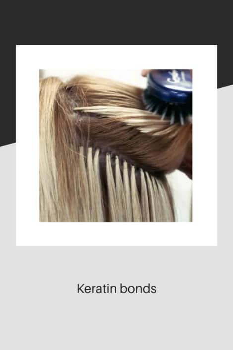 Keratin bonds for hair extensions