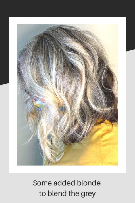 Adding blonde hair colouring to blend in the grey