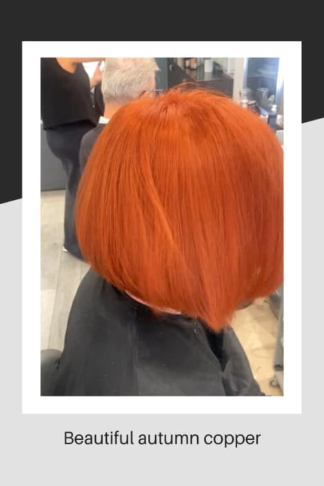 Bright autumn copper hair tone