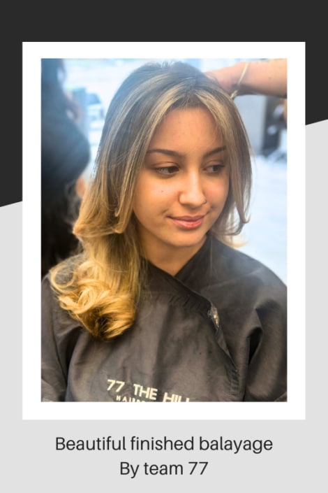 A pretty model with finished balayage