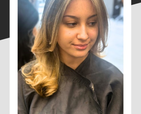 A pretty model with finished balayage
