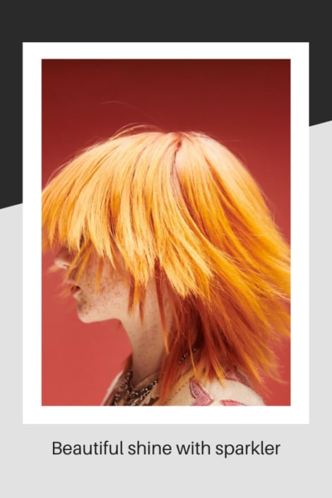 Hair model with orange hair