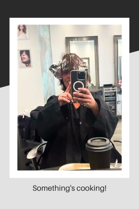 Balayage hair treatment in progress