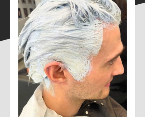 A few hours into the hair lightening process