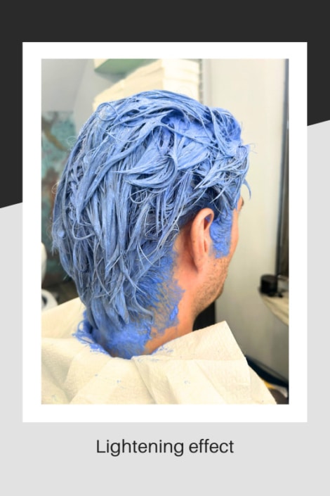 Lightening effect being applied to hair