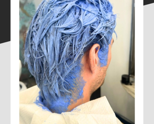 Lightening effect being applied to hair