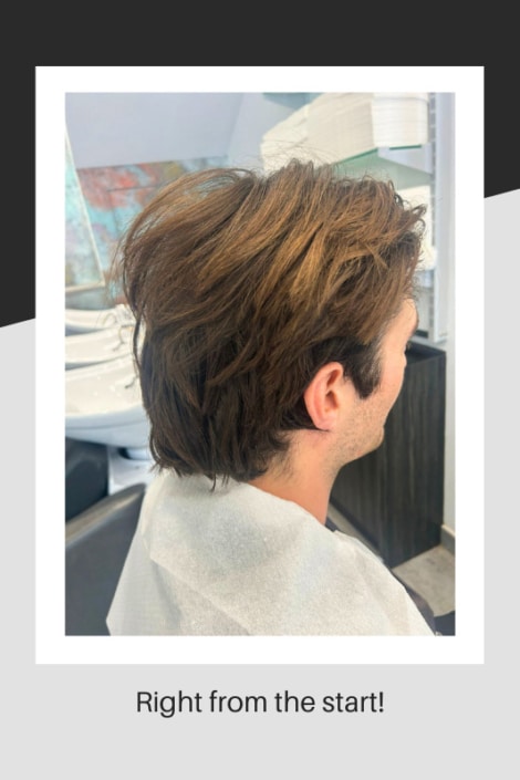 Hair model before the lightening process