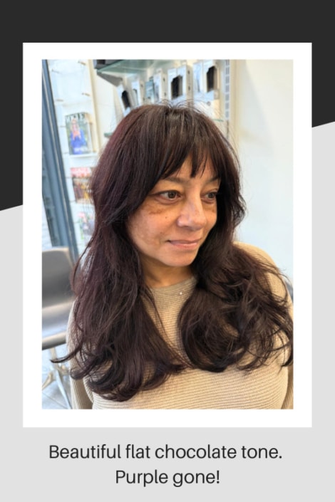 Hair colour after lifting out the established red tone