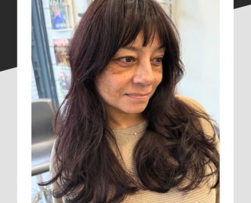 Hair colour after lifting out the established red tone