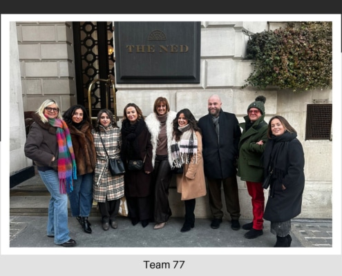 Our hair salon team celebrating in London