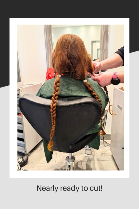 Ready to cut hair to send to charity