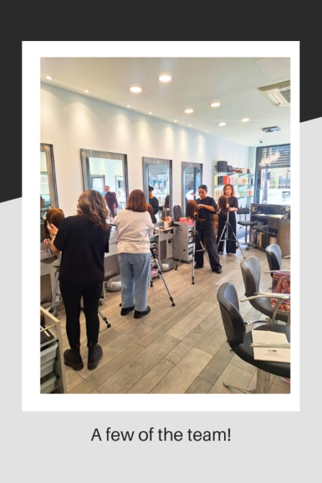 Stylists at the salon working on their mannequins