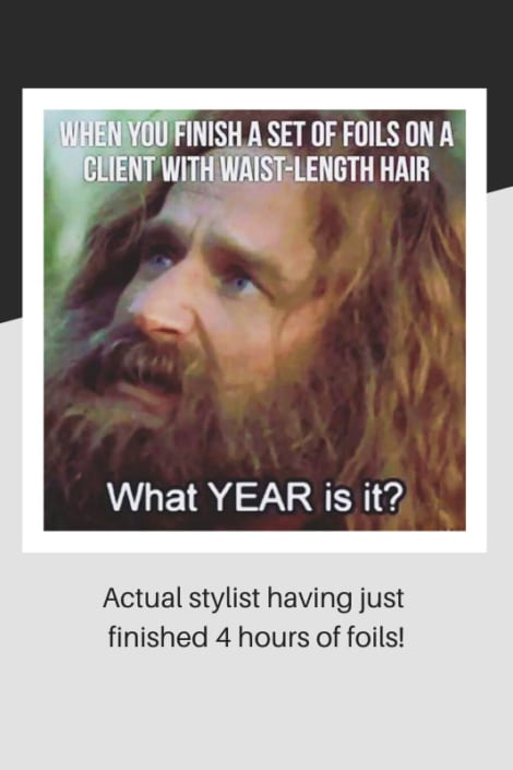 Hair styling meme about foils