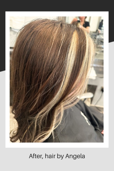 Hair colouring and styling by Angela. The wonderful finished result.