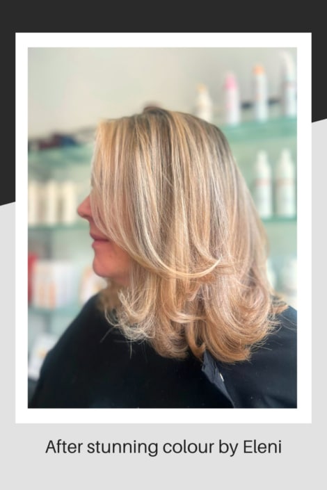 Hair after stunning colouring by Eleni