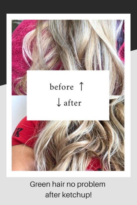 The effects of using ketchup on hair affected by chlorine