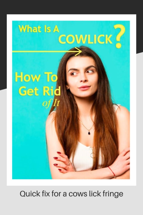 Meme of a woman with cowlick