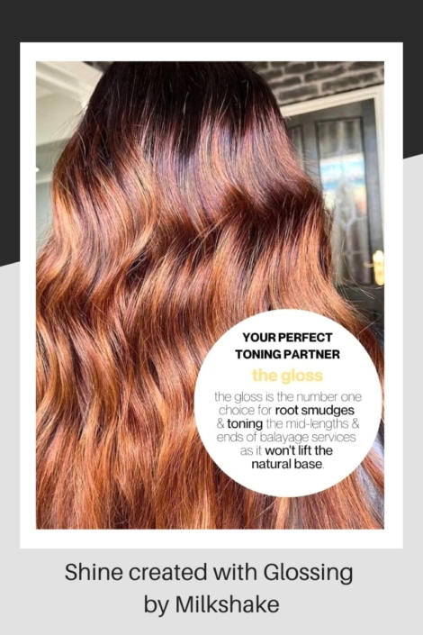 Professional hair shine created with Glossing by Milkshake